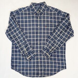 Vintage Tommy Hilfiger Men's Blue Plaid Shirt
